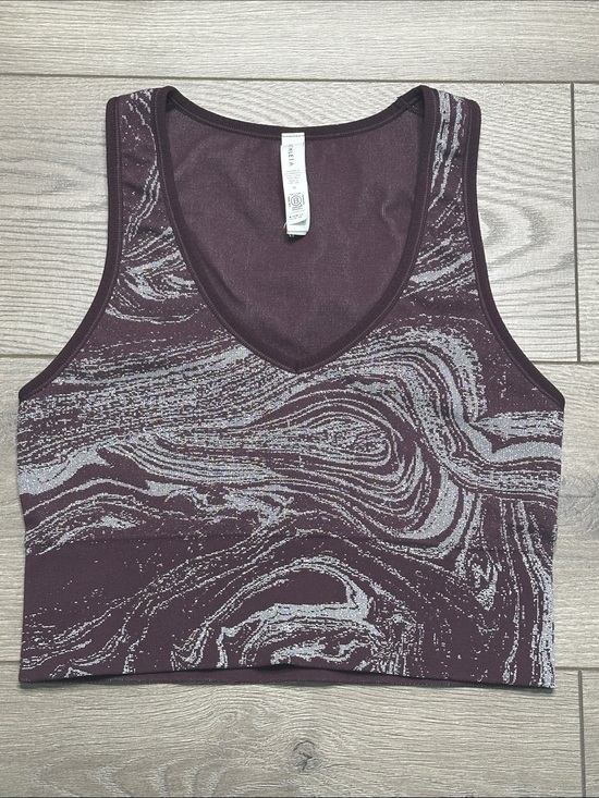 Athleta Tops - Athleta Aurora Seamless Shine Crop Tank Top Purple Silver Size Medium